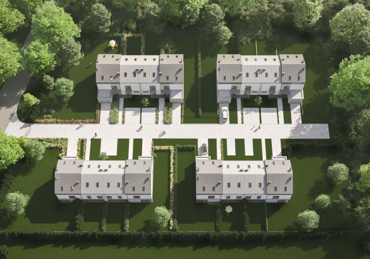 Domy w Baszkówce – widok z lotu ptaka